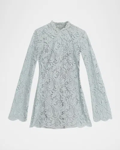 A.l.c Eden Lace Mini Dress In Slate Blue In Multi