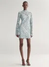 A.l.c . Eden Floral Lace Mock Neck Minidress In Blue