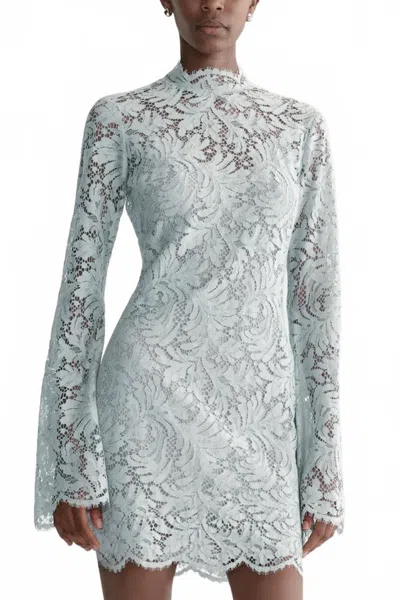 A.l.c . Eden Floral Lace Mock Neck Minidress In Blue