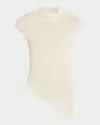 A.l.c Edith Asymmetric Knit Top In Creme