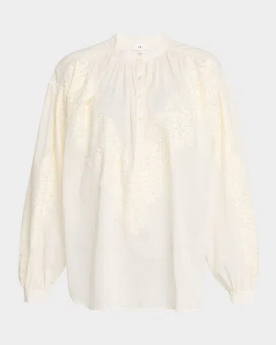 A.l.c Elaine High-neck Lace Top In Cream