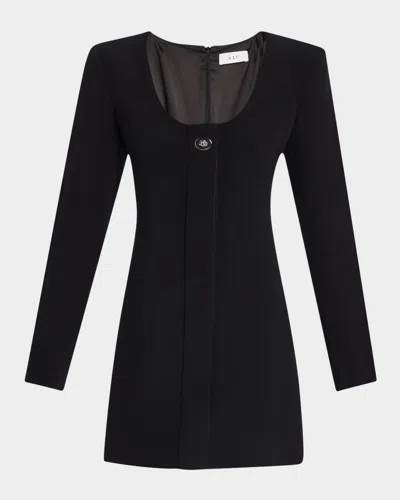 A.l.c Elena Long-sleeve Mini Dress In Black