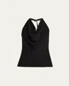 A.l.c Ayla Cowl Neck Top In Black In Black
