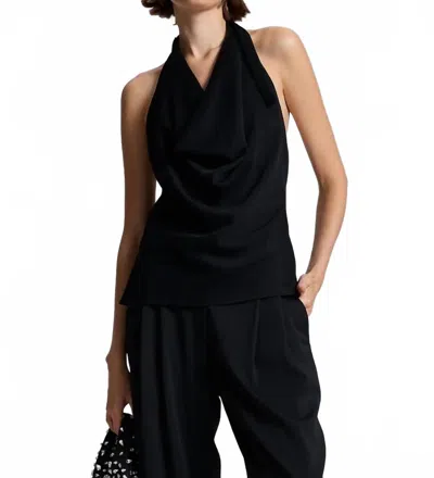 A.l.c Eliana Hammered Crepe Top In Black