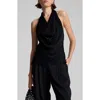 A.l.c . Eliana Silk Halter Neck Top In Black