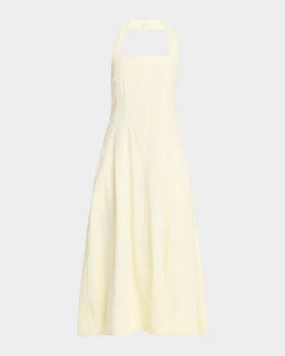 A.l.c Elinore Halter Midi Dress In Yellow