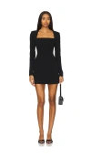 A.l.c Ella Seamed Square-neck Mini Dress In Black