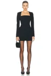 A.l.c Ella Seamed Square-neck Mini Dress In Black