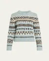 A.l.c Ella Fair Isle Crewneck Sweater In Blue