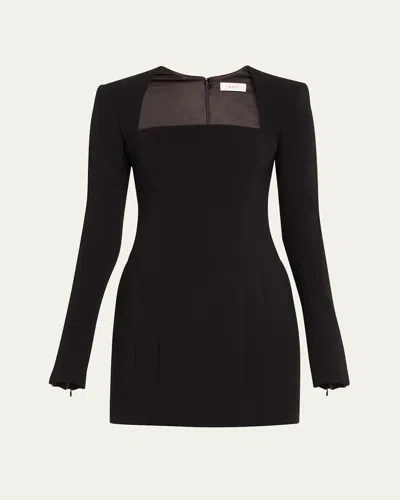 A.l.c Ella Seamed Square-neck Mini Dress In Black