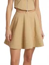 A.l.c Ella Stretch Cotton Mini Skirt In Desert Beige In Multi