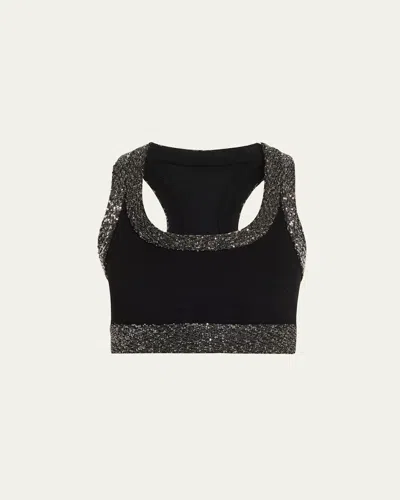 A.l.c Elle Embellished Bra Top In Blacksilv