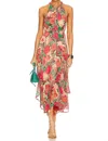 A.L.C ELLIE DRESS IN BRONZE & AGAVE MULTI