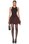 A.l.c Eloise Drop-waist Bubble Mini Dress In Chocolate Plum