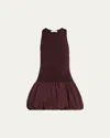 A.l.c Eloise Drop-waist Bubble Mini Dress In Chocolate