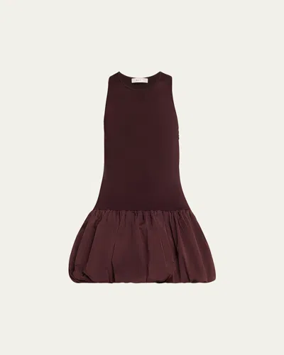 A.l.c Eloise Drop-waist Bubble Mini Dress In Chocolate