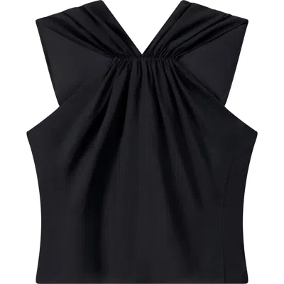 A.l.c . Elouise Ruched V-neck Top In Black