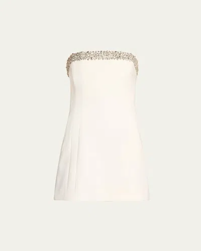 A.l.c Elsie Strapless Embellished Mini Dress In Black In White/crystal