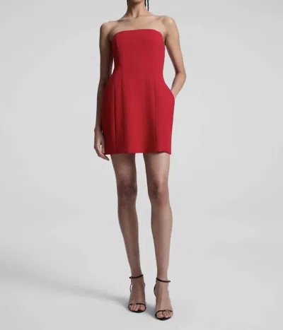 A.L.C ELSIE STRAPLESS MINI DRESS IN RED