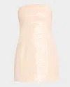 A.l.c Elsie Strapless Sequin Mini Dress In Blush