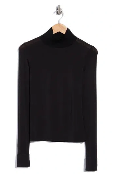 A.l.c . Elyse Mock Neck Long Sleeve Knit Top In Black