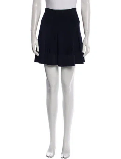 Pre-owned A.l.c Embroidered Accent Mini Skirt In Blue