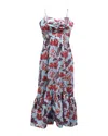 A.l.c Alc Emilia Floral Maxi Dress In Blue Cotton In Blue