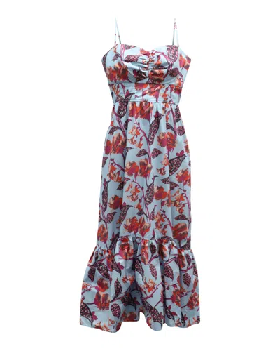 A.l.c Alc Emilia Floral Maxi Dress In Blue Cotton