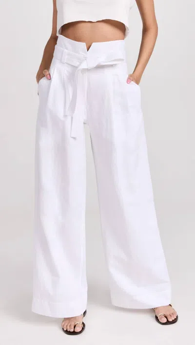 A.l.c Emily High Rise Wide Leg Pants In White