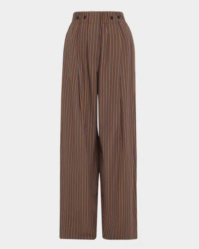 A.L.C EMMETT PINSTRIPE WIDE-LEG PANTS