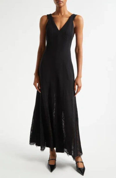 A.l.c . Emmie Lace Paneled Midi A-line Dress In Black/black