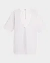 A.l.c Erin Cotton Poplin Top In White In White