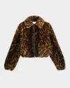 A.l.c A. L.c. Esme Faux Fur Animal Print Jacket In Brown