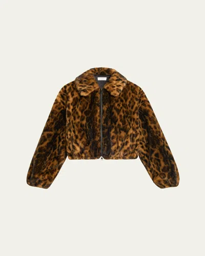 A.L.C ESME LEOPARD FAUX FUR JACKET
