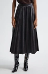 A.l.c . Etta Faux Leather Pleated Midi Skirt In Black