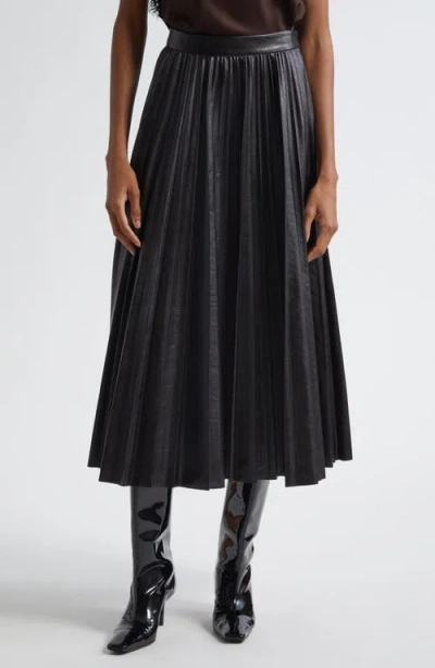 A.l.c . Etta Faux Leather Pleated Midi Skirt In Black