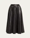 A.l.c Etta Pleated Faux Leather Skirt In Black