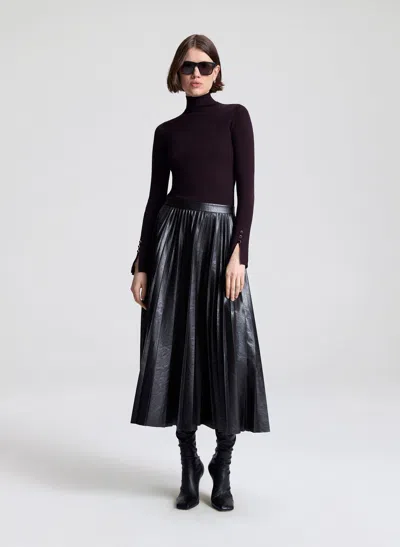 A.l.c Etta Vegan Leather Midi Skirt In Black