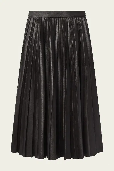 A.L.C ETTA VEGAN LEATHER MIDI SKIRT IN DEEPEST BROWN