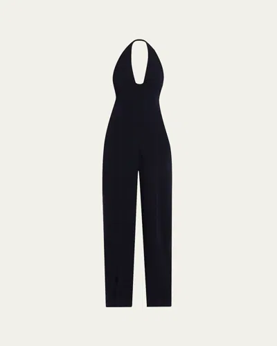 A.l.c Eva Halter Wide-leg Jumpsuit In Black