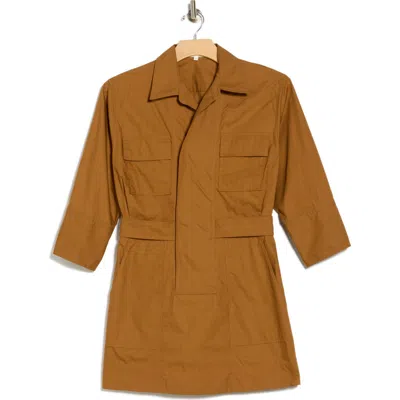 A.l.c . Evan Cotton Shirtdress In Brown