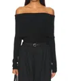 A.l.c Evelyn Merino Off Shoulder Top In Black In Black