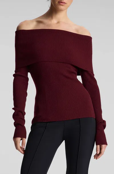 A.l.c Evelyn Off The Shoulder Sweater In Burgundy