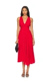 A.l.c Everly Pleated Midi Dress In Rouge In 루즈