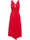 A.l.c Everly Pleated Midi Dress In Rouge In 红色