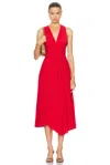 A.l.c Everly Pleated Midi Dress In Rouge In Rouge