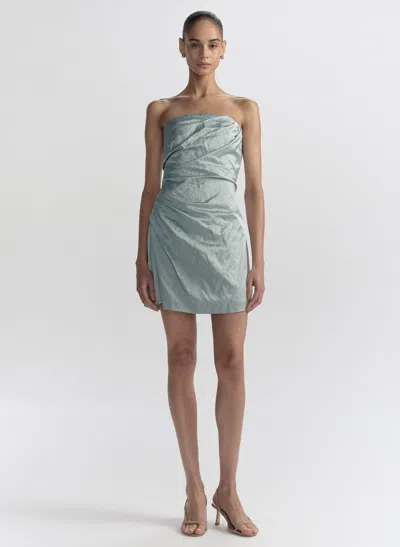 A.l.c Evie Strapless Satin Mini Dress In Blue