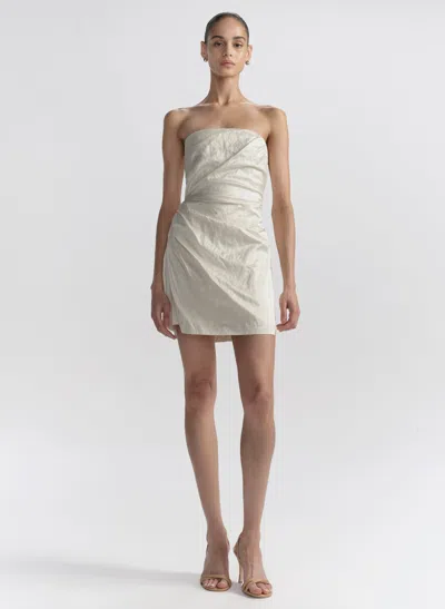 A.l.c Evie Strapless Satin Mini Dress In Neutral