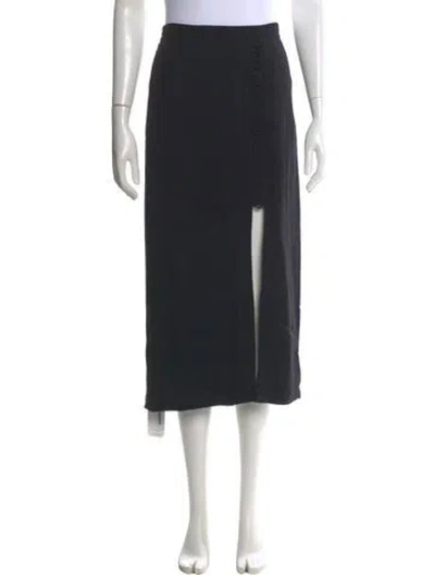 Pre-owned A.l.c Eyelet Trim Midi Length Skirt In Black