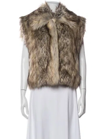 Pre-owned A.l.c Faux Fur Animal Print Vest In Multicolor